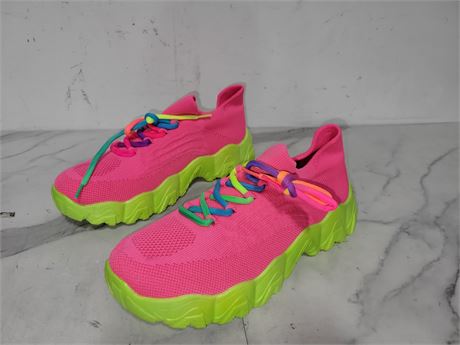 Neon Pink and Green Sneakers