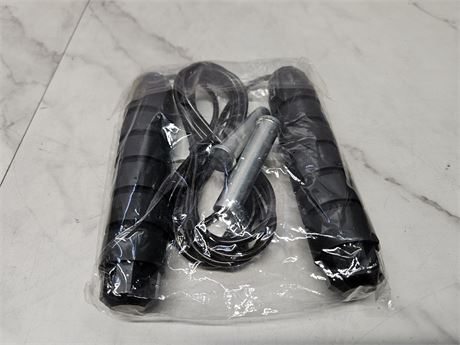 Black Jump Rope with Foam Handles