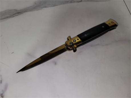 Folding Knife with Brass Accents