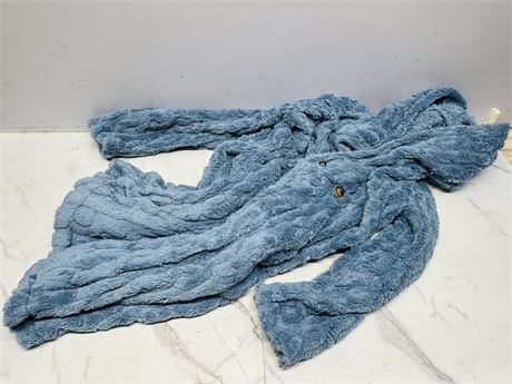 Blue Fuzzy Bathrobe