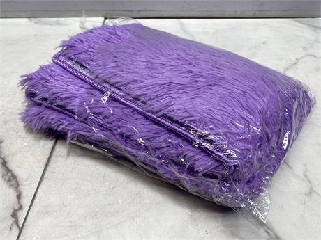 Purple Furry Pillow Cover