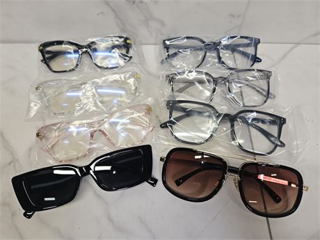 Lot of 8 Eyeglasses and Sunglasses