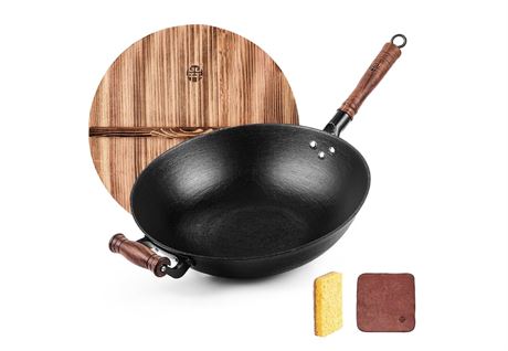 WANGYAUNJI Wok Set with Lid and Accessories