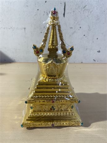 Decorative Gold Stupa Figurine