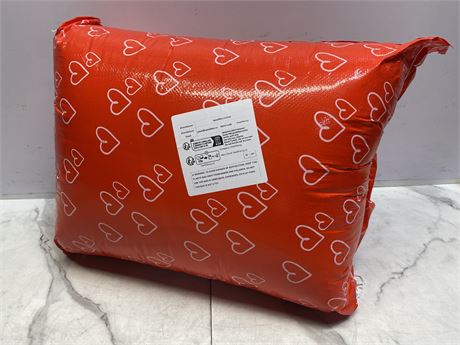Red Heart Patterned Pillow