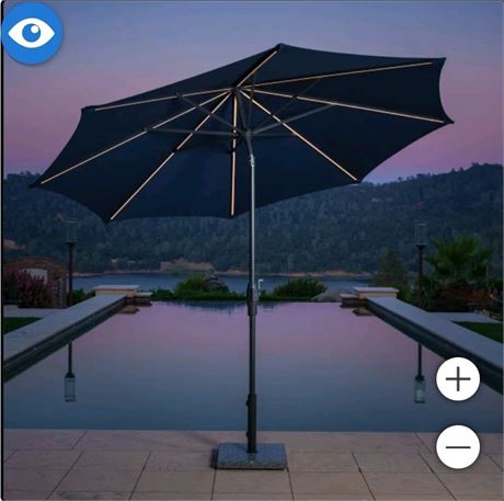 10' Round Solar LED Market Umbrella