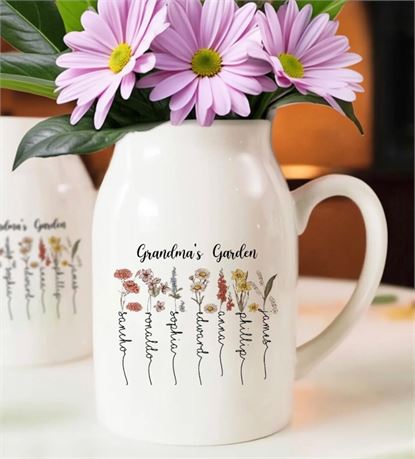 Personalized Grandma's Garden Flower Vase