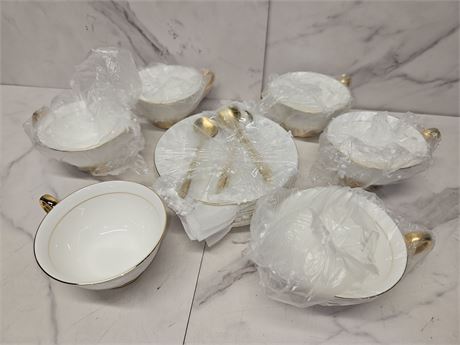 Elegant Tea Set with Gold Trim