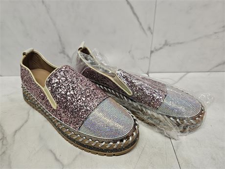 Glitter Slip-On Shoes Approx Size 7.5-8 (41)
