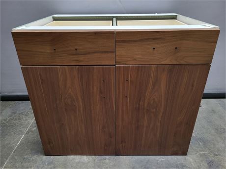 2 Drawer/Door Base Cabinet - Walnut