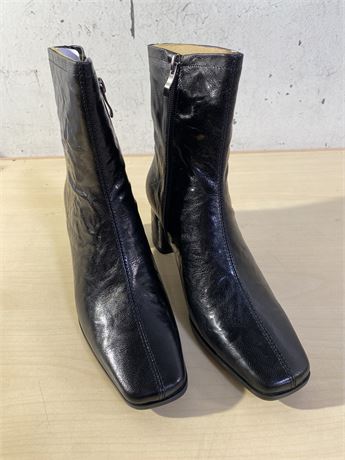 size 5.5- Black Leather Ankle Boots