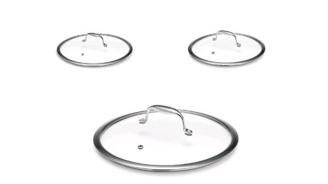 Set Of 3 HexClad Tempered Glass Lid,