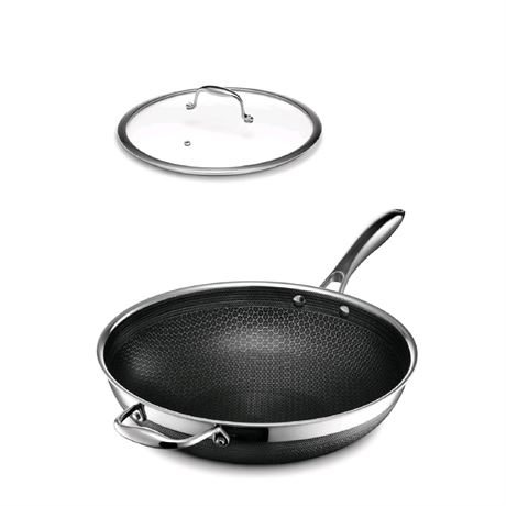 HexClad Hybrid Nonstick 12-Inch Wok,
