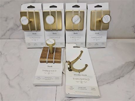 Lot Of 6 Threshold Hooks. Style Varies