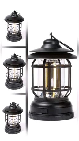 4Pk Vivitar Battery Operated Lanterns Black