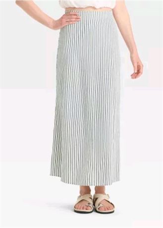(XS) Women's Linen Blend Maxi Skirt
