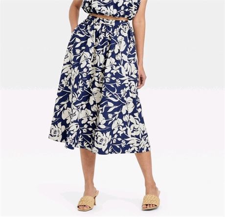 (XXL) Women's Midi Picnic A-Line Skirt