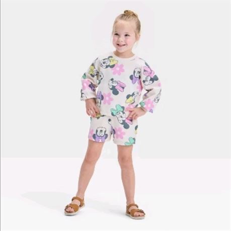 (5T) Toddler Girls' Floral Top & Shorts Set