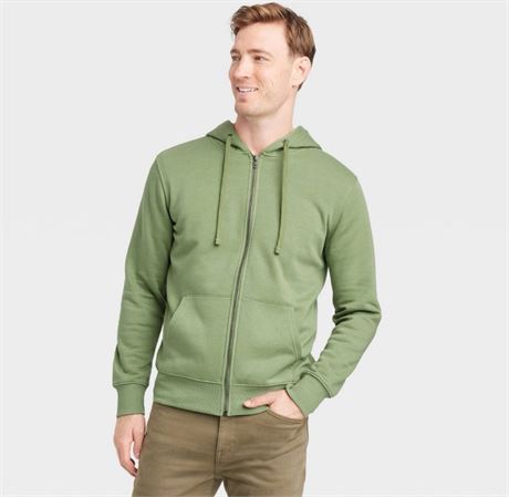 (XL) Men's Hooded Zip-Up Sweatshirt -