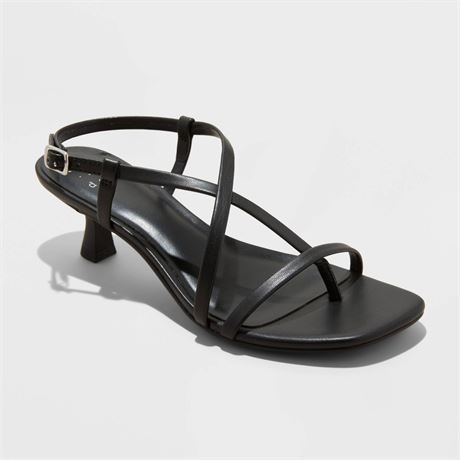 Women's Reggie Toe Thong Strappy Kitten Heels - a