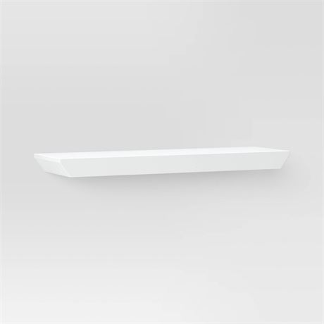 24 X 7" Wedge Shelf with Rod Bracket White -"