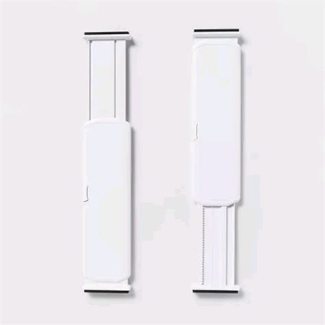 Set of 2 Plastic Drawer Dividers White -