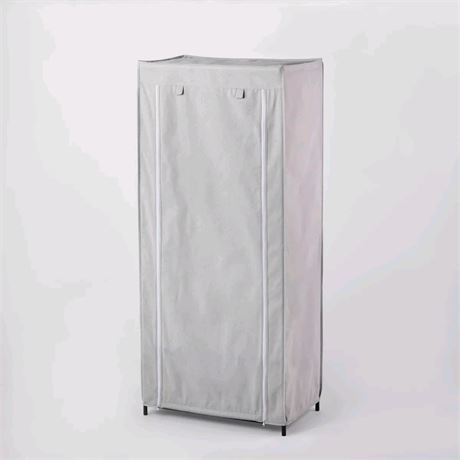 30" Double Rod Fabric Covered Wardrobe