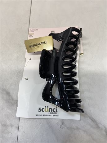 Scunci Unbreakable Claw Clips - Black/Tortoise -