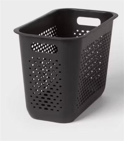 Narrow Large Decorative Plastic Bin Black -