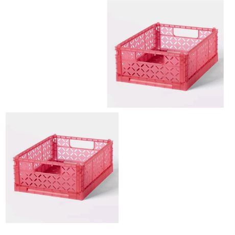 2Pack Rectangular Plastic Foldable Medium