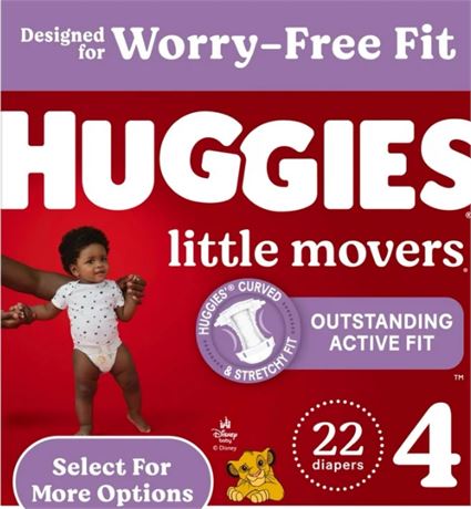 Size (4) Huggies Little Movers Baby Diapers