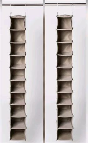 2PK 10 Shelf Hanging Shoe Storage