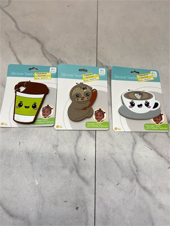 (3Pack) Silicone Teethers