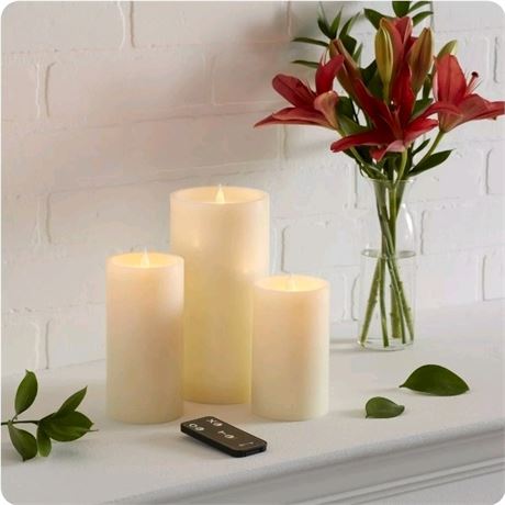 3pk LED Candles Cream - Threshold�: