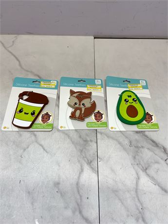 (3Pack) Silicone Teethers