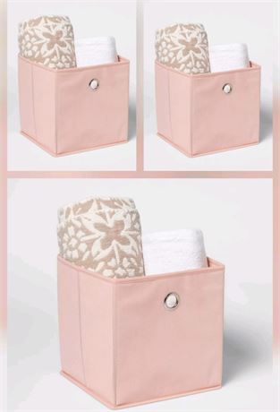 3PK (11" )Fabric Cube Storage Bin -