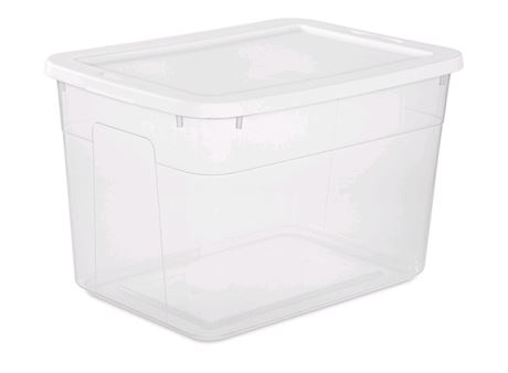70qt Clear Storage Box with White Lid