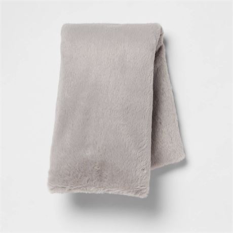 Plush Body Pillow Cover Gray - Room Essentials™: