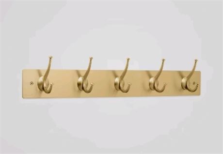 Brushed Metal 22.5" Double Hook Rack