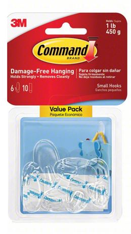 (3pack) COMMAND Hook: 1 lb Wt Capacity