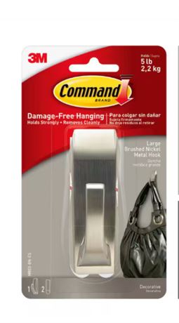 5 lb. Large Brushed Nickel Metal Hook