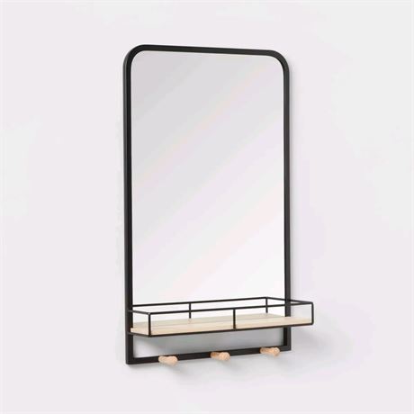 Metal Entryway Organizer with Mirror