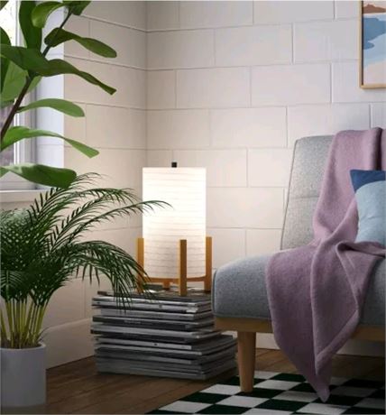 Paper Lantern Table Lamp Natural Wood