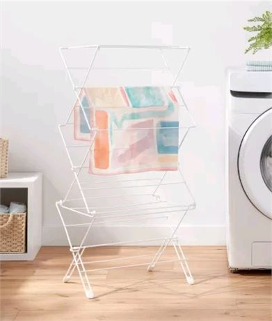 Folding Steel Drying Rack White -