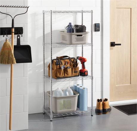 4 Tier Wire Shelving Chrome - Brightroom�