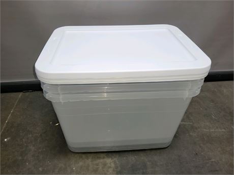 3 Pack of 70qt Clear Storage Box with White