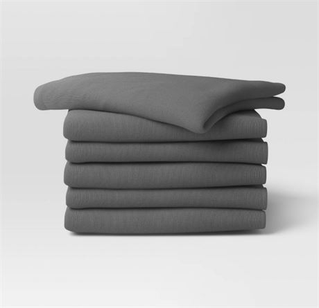 6pc Flour Sacks Kitchen Textile Set Gray -