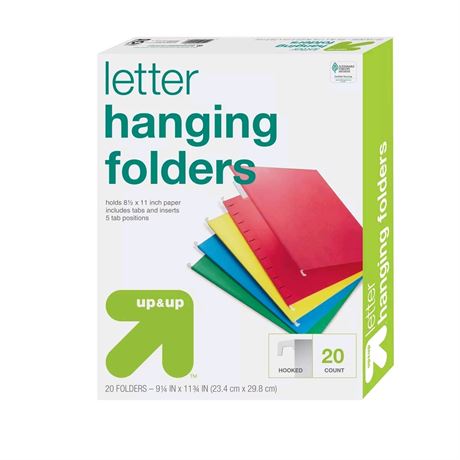 20ct Hanging File Folders Letter Size