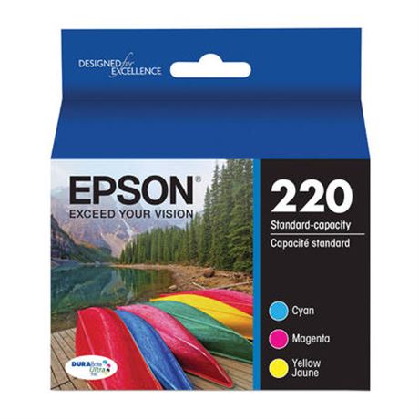 Epson 220 C/M/Y 3pk Ink Cartridges - Cyan,