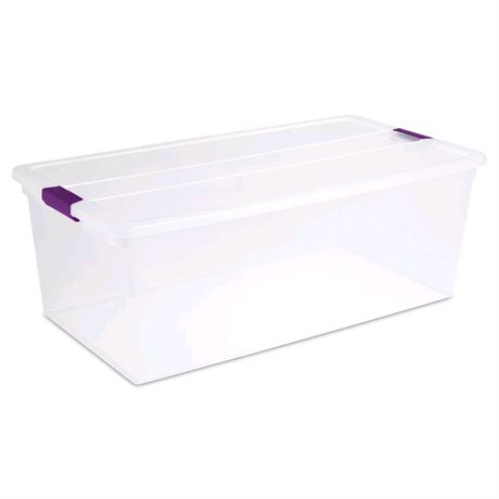 4 Pack Sterilite 110qt Clear View Storage Bin